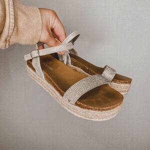 Steve‎ Madden | Silver Glitter Platform Sandals 3